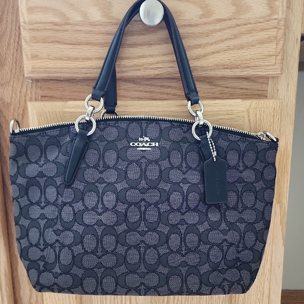 Coach Black and Gray Signature Tote